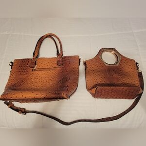 Women's DOUBLE Purse Set w. Strap. (LARGE & MEDIUM SIZES)